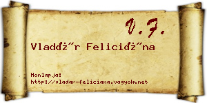 Vladár Feliciána névjegykártya